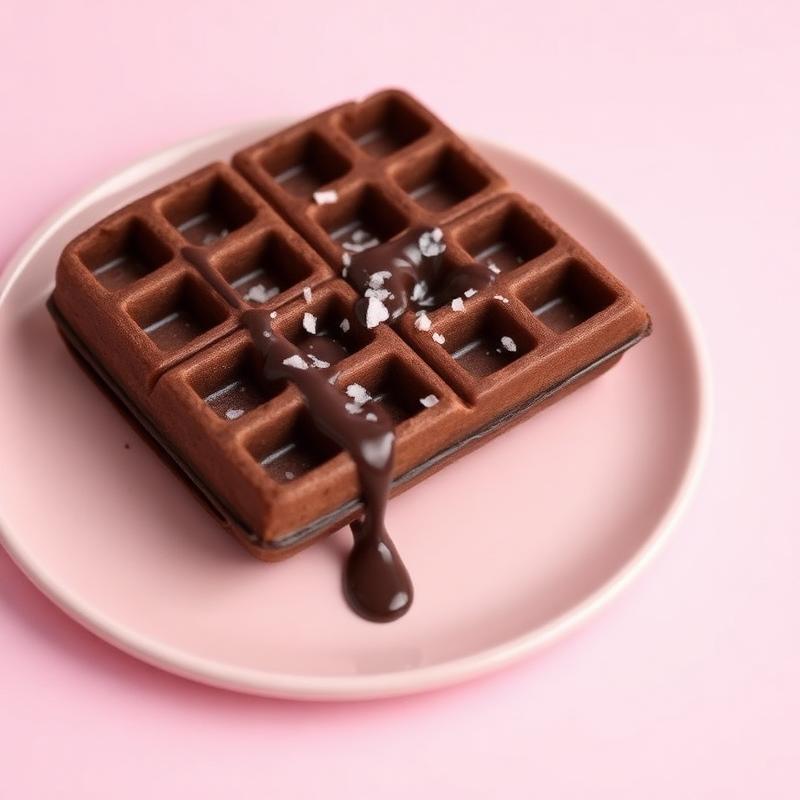 Triple cocoa dark chocolate waffle